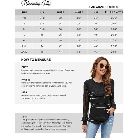 Women's Waffle Knit Tops Dressy Business Casual Blouses Lace Long Sleeve Black - Picture 6 of 8